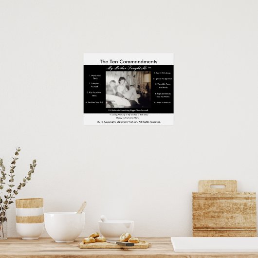 Poster Les Dix Commandements Que Ma Mère M'A Appris (Cuisine)