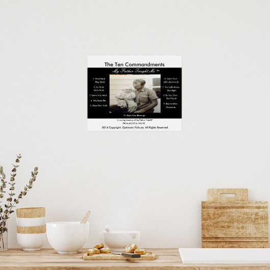 Poster Les Dix Commandements Que Mon Père M'A Appris (Cuisine)