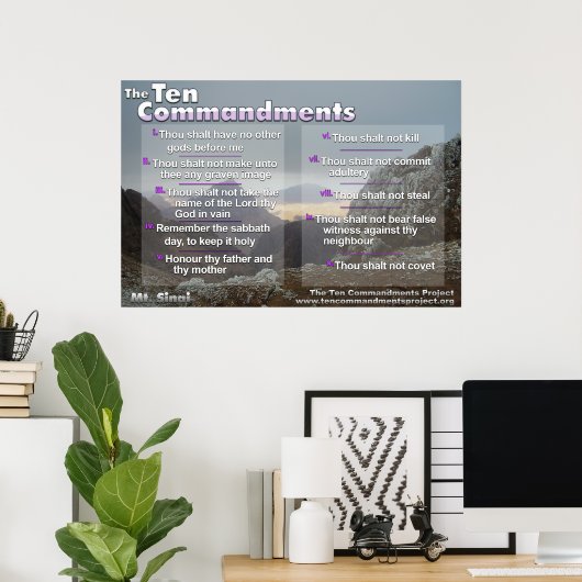 Poster Les dix commandements sur le mont Sinaï (Bureau à domicile)