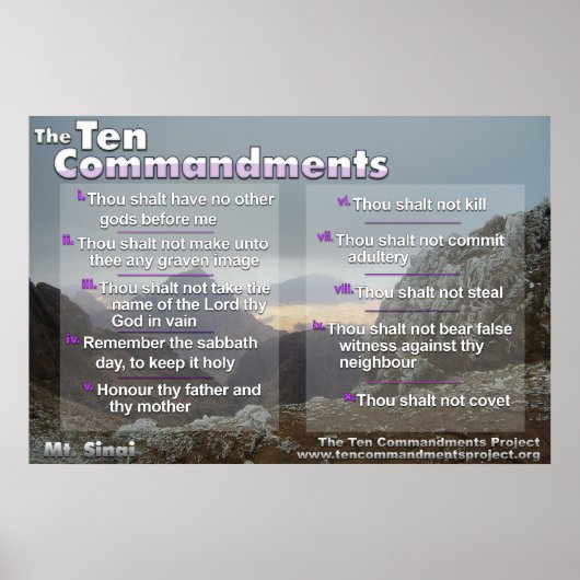 Poster Les dix commandements sur le mont Sinaï (Devant)