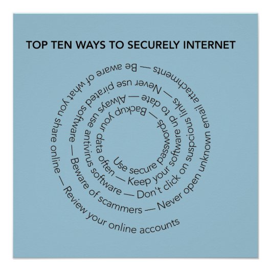 Poster Les dix meilleurs moyens de sécuriser Internet (Devant)