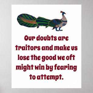 Poster Les Doutes Oue Sont Des Traiteurs - Citation De Co