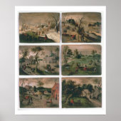 Poster Les douze mois de l'année : janvier, février, (Devant)