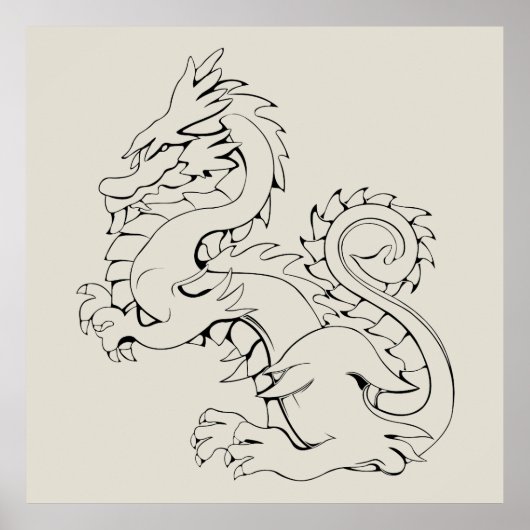 Poster Les Dragons Asiatiques Tatsu Sont Des Créatures My (Devant)