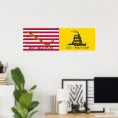 Poster Les drapeaux de la Marine Jack & Gadsden - Vers 17 (Bureau à domicile)