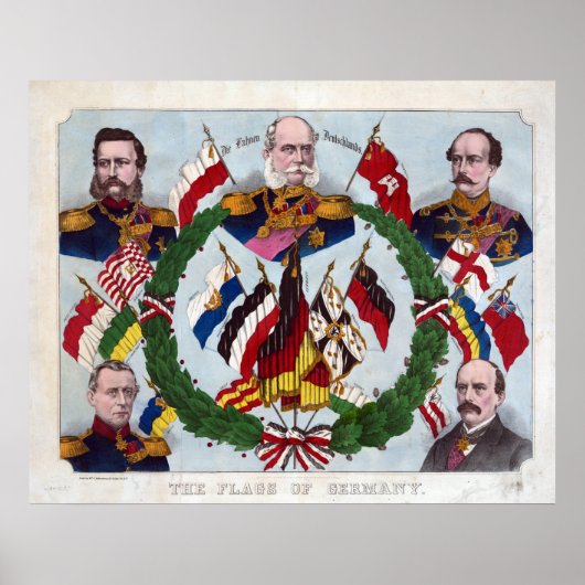 Poster Les drapeaux de l'Allemagne (Devant)