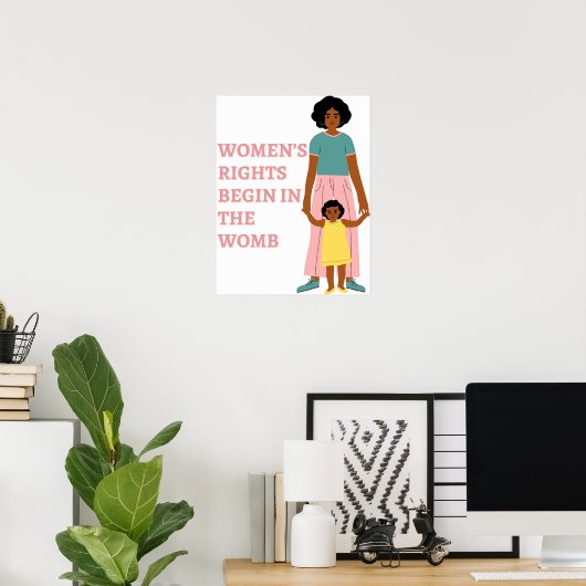 Poster Les droits des femmes commencent dans l’affiche Wo (Bureau à domicile)