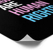 Poster Les droits trans sont des droits humains - couleur (Coin)