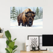 Poster Les échos de l'hiver : le royaume du bison (Bureau à domicile)