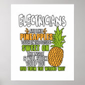 Poster Les Électriciens Sont Comme Des Ananas. (Devant)