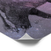 Poster Les éléphants en hiver en marche au clair de lune (Coin)