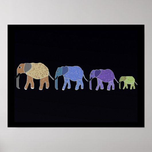 Poster Les éléphants n'oublient jamais l'impression (Devant)