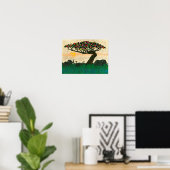 Poster Les éléphants sur les plans de l'Afrique (Bureau à domicile)