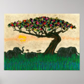 Poster Les éléphants sur les plans de l'Afrique (Devant)