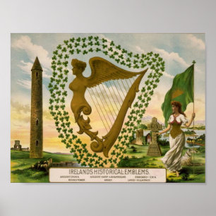 Poster Les Emblèmes historiques de l'Irlande