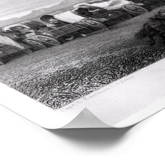 Poster Les émigrants attaqués par les Comanches (Coin)