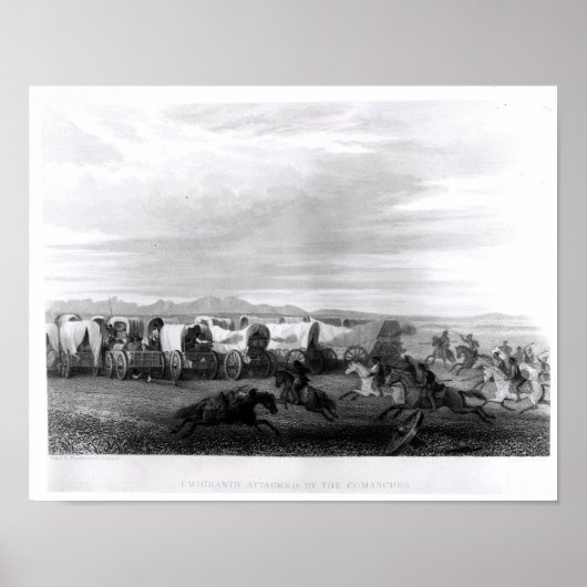 Poster Les émigrants attaqués par les Comanches (Devant)