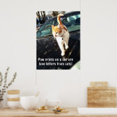 Poster Les Empreintes de pattes En Voiture Sont Des Lettr (Cuisine)