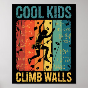 Poster Les enfants cool grimpent aux murs Rock Climbing B