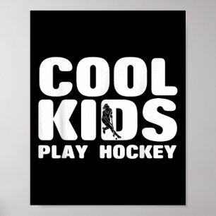 Poster Les enfants cool jouent fille de hockey sur gazon