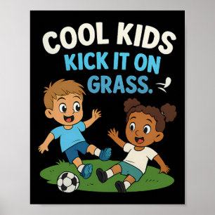 Poster Les enfants cool kickent Gr Youth Soccer Graphic 