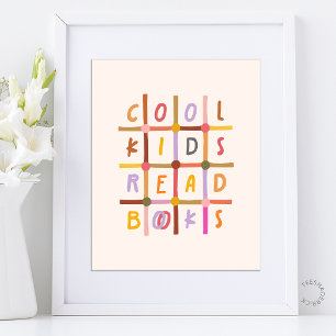 Poster Les enfants cool lisent des livres - Typographie e