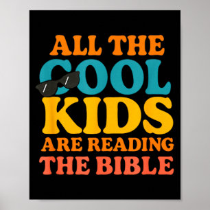 Poster Les enfants cool lisent la Bible