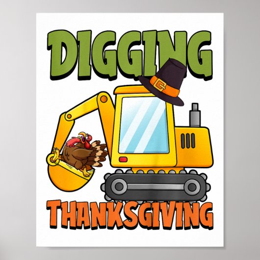 Poster Les enfants creusent Thanksgiving Day Cool Excavat (Devant)