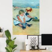 Poster Les enfants de Cassatt jouent sur la plage (Bureau à domicile)