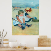 Poster Les enfants de Cassatt jouent sur la plage (Cuisine)
