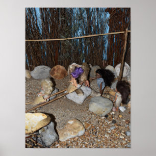 Poster Les enfants de lapin qui jouent.