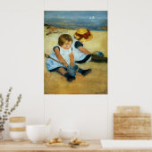 Poster Les enfants de Mary Cassatt sur la plage (1884) (Cuisine)