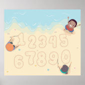 Poster Les Enfants Écrivent Des Numéros Dans L'Affiche De (Devant)