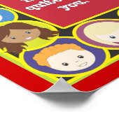 Poster Les enfants face à l'affiche de la classe de l'ens (Coin)