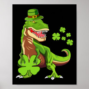 Poster Les enfants heureux St Pat Trex Day Dino St Patric