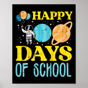Poster Les Enfants Joyeux 100 Jours D'Astronaut Scolaire 