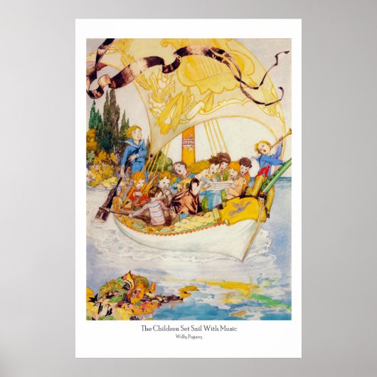 Poster Les Enfants Naviguent Avec Musique - Willy Pogany (Devant)