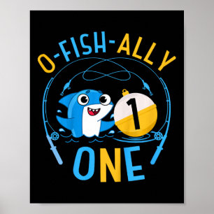 Poster Les enfants Ofishally un 1er anniversaire thème pê