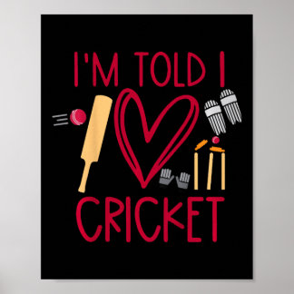 Poster Les enfants, on me dit que j'aime le cricket Migno
