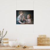 Poster Les enfants soufflent des bulles (Cuisine)