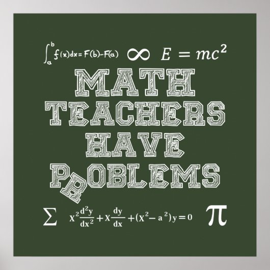 Poster Les Enseignants En Mathématiques Ont Des Problèmes (Devant)