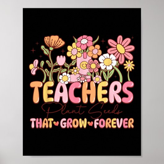 Poster Les enseignants plantent des graines qui poussent (Devant)
