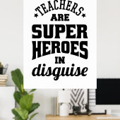 Poster Les Enseignants Sont De Super Héros En Disque (Bureau à domicile)