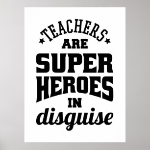 Poster Les Enseignants Sont De Super Héros En Disque