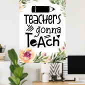 Poster Les enseignants vont enseigner l'affiche (Bureau à domicile)