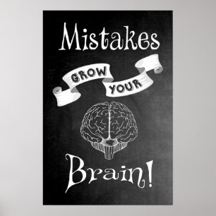 Poster Les erreurs augmentent votre cerveau