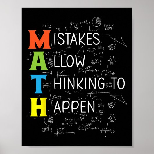Poster Les erreurs de maths permettent à la réflexion d'a (Devant)