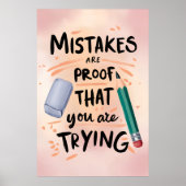Poster Les Erreurs Sont La Preuve Que Vous Essayez (Devant)
