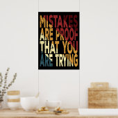 Poster Les Erreurs Sont La Preuve Que Vous Essayez (Cuisine)