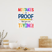 Poster Les Erreurs Sont La Preuve Que Vous Essayez D'Écri (Cuisine)